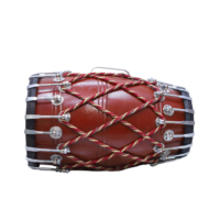 Professional Rose wood 17 inch Dholak Dholki dhol with Nut Bolt Tuning - Brown Finish carrey bag free