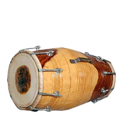 Professional 17 inch Rosewood Dholak Dholki dhol with Nut Bolt Tuning - Brown Finish carrey bag free - Image 3