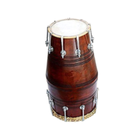 Professional 17 inch teak wood Dholak Dholki dhol with Nut Bolt Tuning - Brown Finish carrey bag free