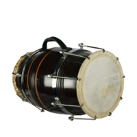 Professional 17 inch Dholak Dholki dhol with Nut Bolt Tuning - Black Finish carrey bag free