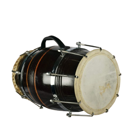 Professional 17 inch Dholak Dholki dhol with Nut Bolt Tuning - Black Finish carrey bag free