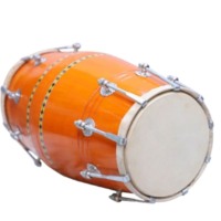 Mango Wood 17 inch Dholak with carry bag - yellow Finish