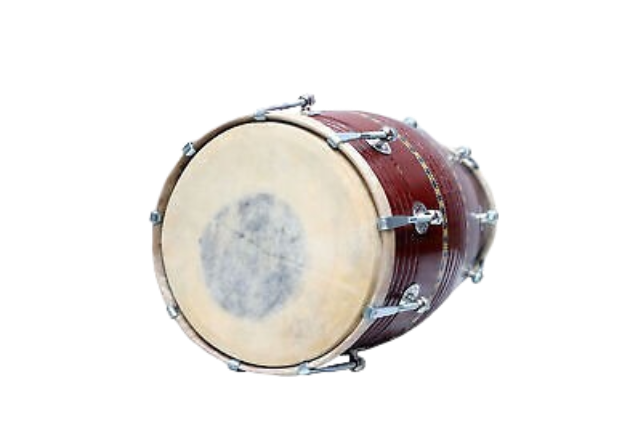 17 inch Mango Wood Dholak with carry bag - brown Finish - Image 3