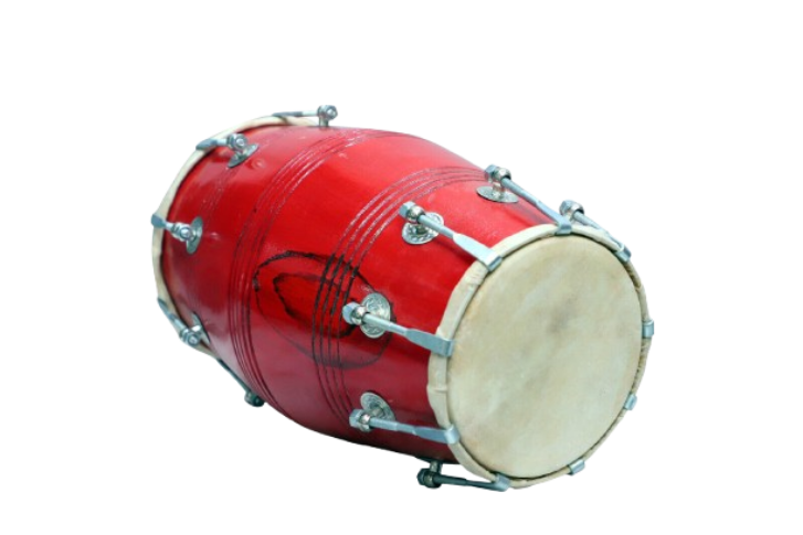 17 inch Dholak with carry bag - Red Finish - Image 3