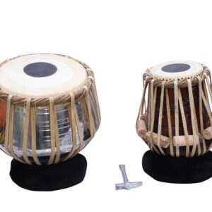 Professional Wooden Tabla Set with Steel Bayan - Handcrafted