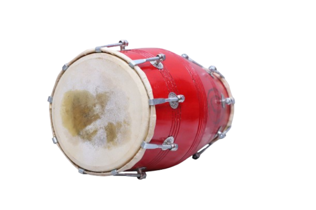 17 inch Dholak with carry bag - Red Finish - Image 4