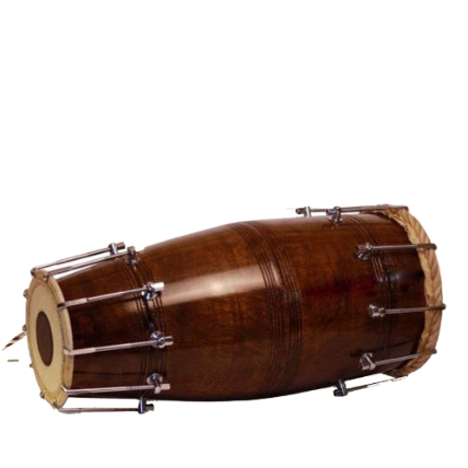 Mango Wood 21 inch Nal Dholak Dholki dhol with Nut Bolt Tuning - Brown Finish carrey bag free - Image 4