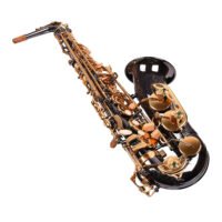 Professional Alto Saxophone Black Gold, Leather Case, Mouthpiece, Polishing Cloth, Cleaning Rod And White Gloves