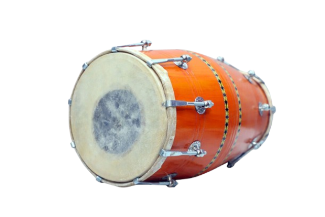 Mango Wood 17 inch Dholak with carry bag - yellow Finish - Image 3