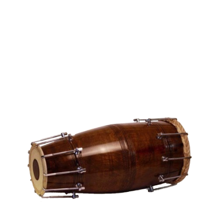 Mango Wood 21 inch Nal Dholak Dholki dhol with Nut Bolt Tuning - Brown Finish carrey bag free - Image 5