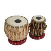 Professional Rose Wooden Tabla Set with copper  Bayan - Handcrafted free carry bag