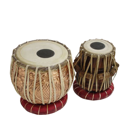 Professional Rose Wooden Tabla Set with copper Bayan - Handcrafted free carry bag