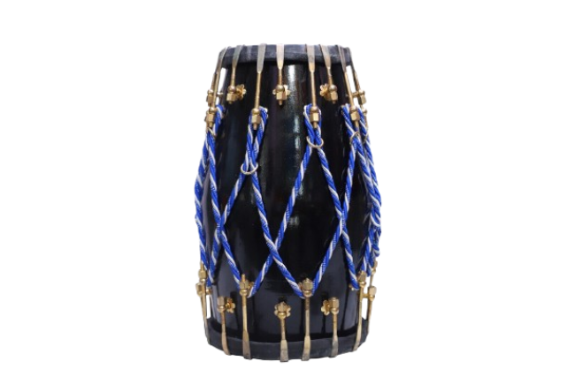Professional Rosewood 17 inch Dholak Dholki dhol with Nut Bolt Tuning - Black Finish carrey bag free