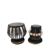 Beginner students Rose Wooden Black Tabla Set with Steel Bayan - Handcrafted carry bag free