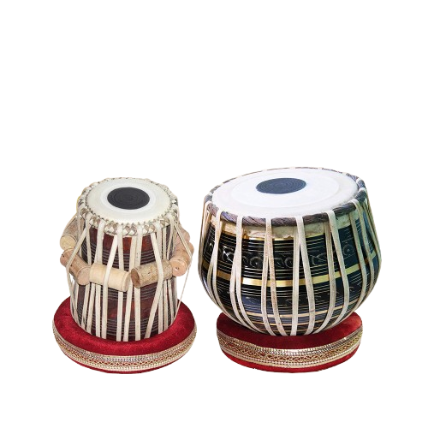 Beginner students Rose Wooden Tabla Set with multi Colour Steel Bayan - Handcrafted carry bag free
