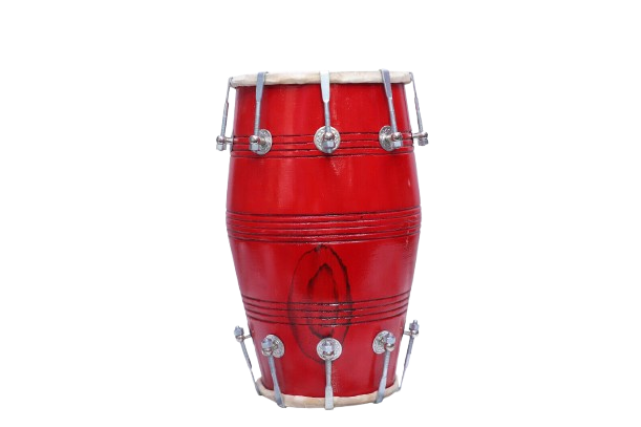 17 inch Dholak with carry bag - Red Finish - Image 5