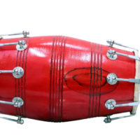17 inch Dholak with carry bag - Red Finish