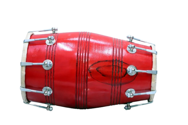 17 inch Dholak with carry bag - Red Finish