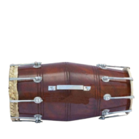 Mango Wood 21 inch Nal Dholak Dholki dhol with Nut Bolt Tuning - Brown Finish carrey bag free