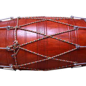 Professional Wooden Punjabi Dhol with Rope & Nut Bolt Tuning