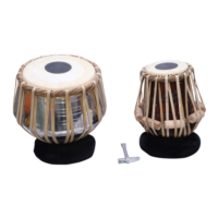 Professional Wooden Tabla Set with Steel Bayan - Handcrafted