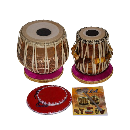 Professional Wooden Tabla Set with Copper Bayan - Handcrafted carry bag free