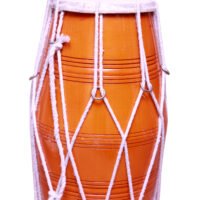 Mango Wood 17 inch Dholak with carry bag - yellow Finish
