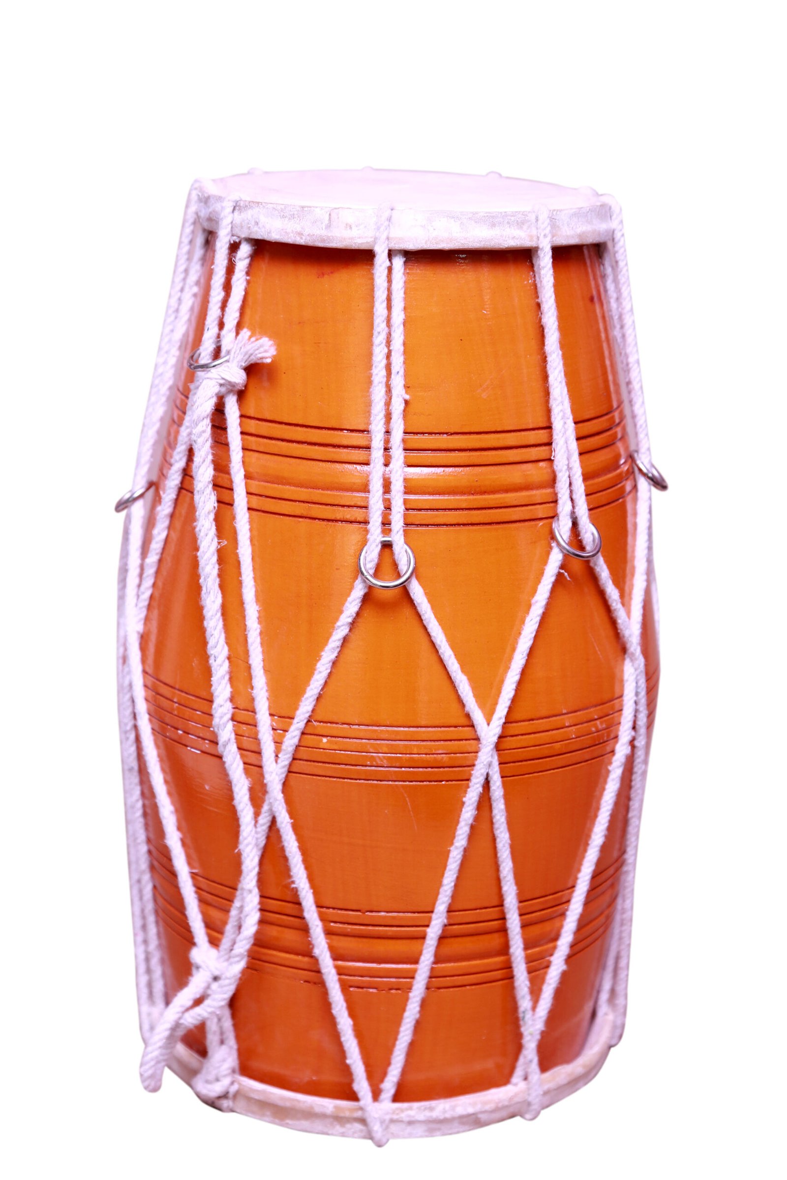 Mango Wood 17 inch Dholak with carry bag - yellow Finish