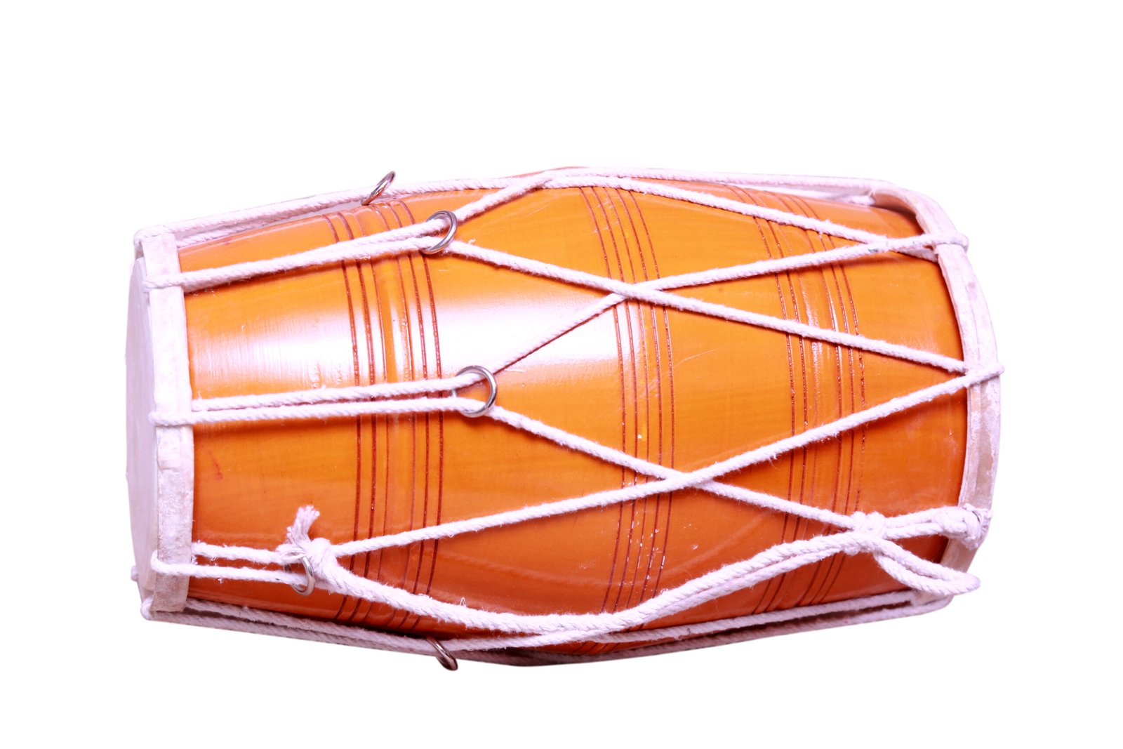 Mango Wood 17 inch Dholak with carry bag - yellow Finish - Image 3