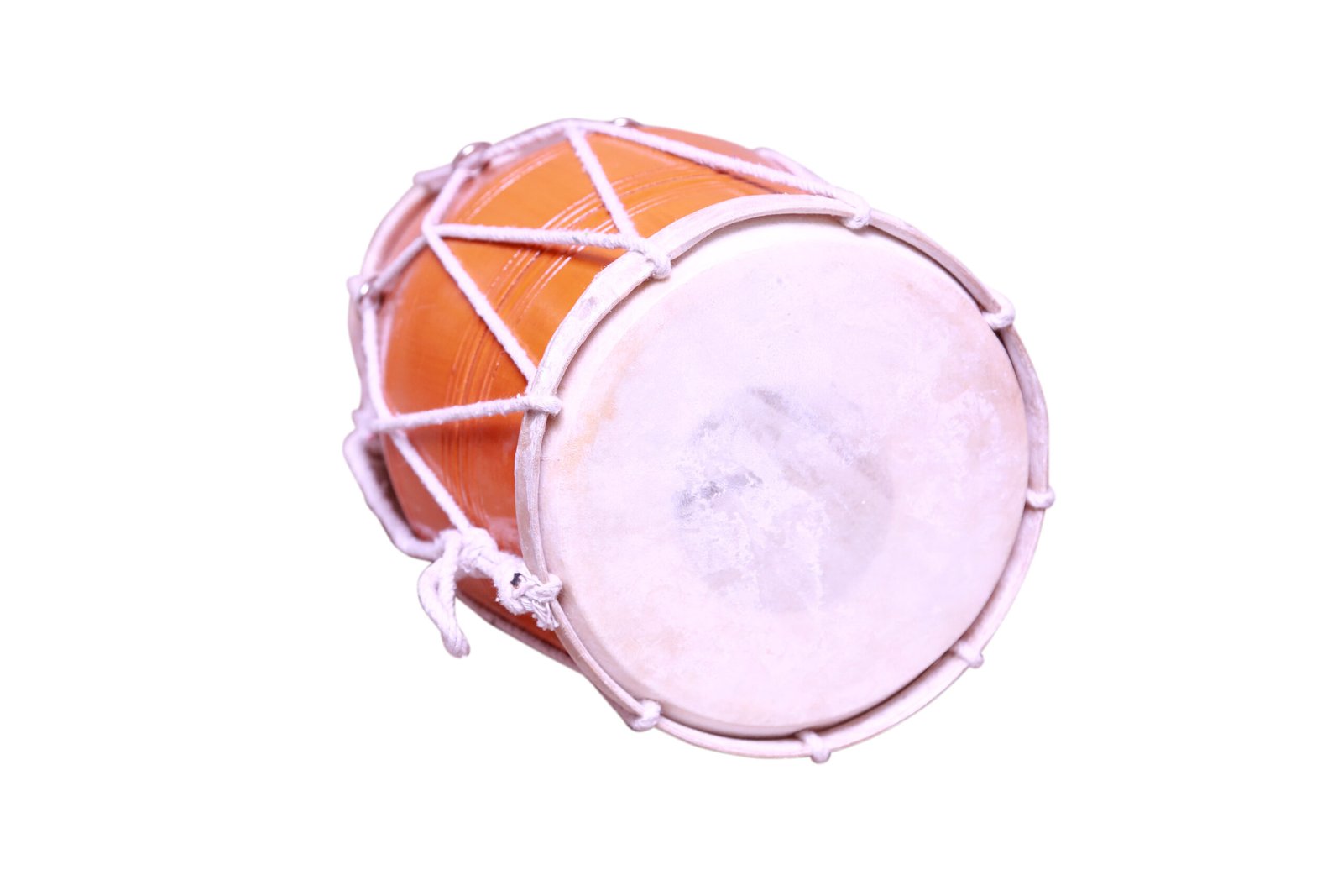 Mango Wood 17 inch Dholak with carry bag - yellow Finish - Image 4