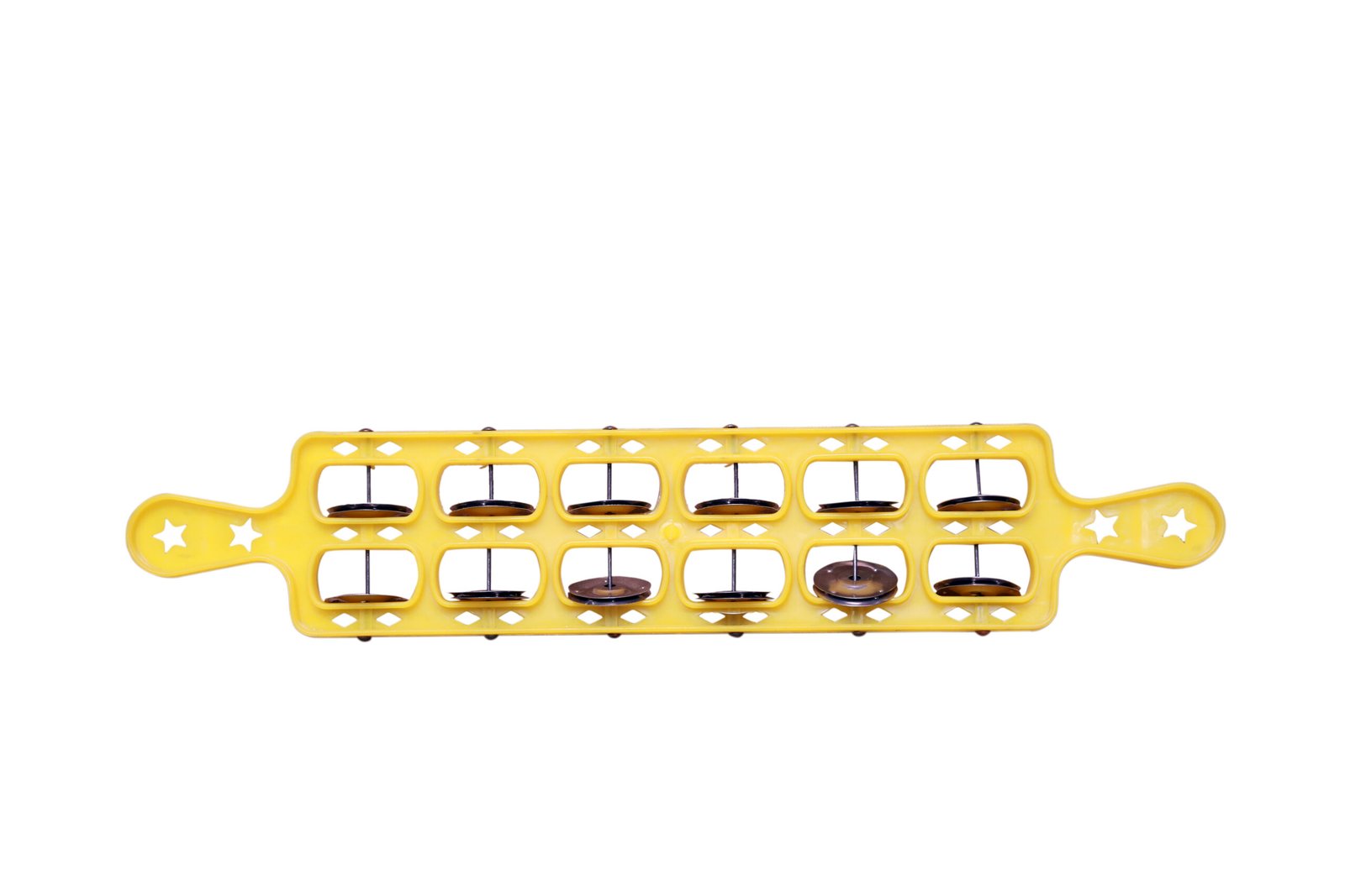 Handtal Plastic Indian Musical Instrument Yellow, 6 Line - Image 2