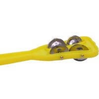 Handtal Plastic Indian Musical Instrument Yellow, 2 Line