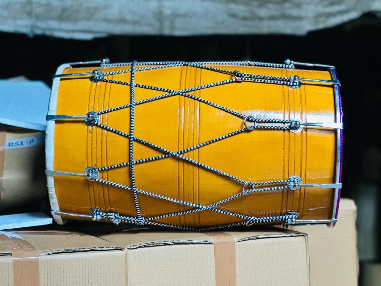 Teak Wood 24 inch punjabi dhol with Nut Bolt Tuning carrey bag free - Image 6