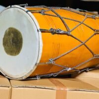 Teak Wood 24 inch punjabi dhol with Nut Bolt Tuning carrey bag free