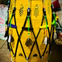 Teak Wood 24 inch Punjabi Dhol with Nut Bolt Tuning carrey bag free