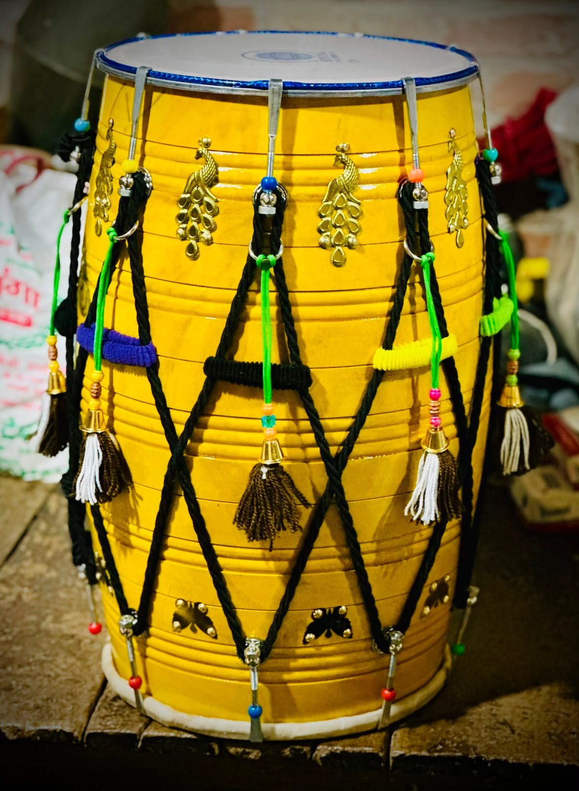 Teak Wood 24 inch Punjabi Dhol with Nut Bolt Tuning carrey bag free