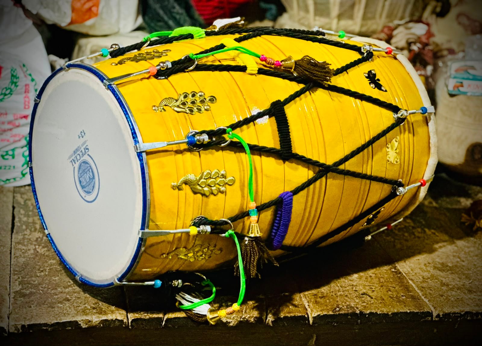 Teak Wood 24 inch Punjabi Dhol with Nut Bolt Tuning carrey bag free - Image 2